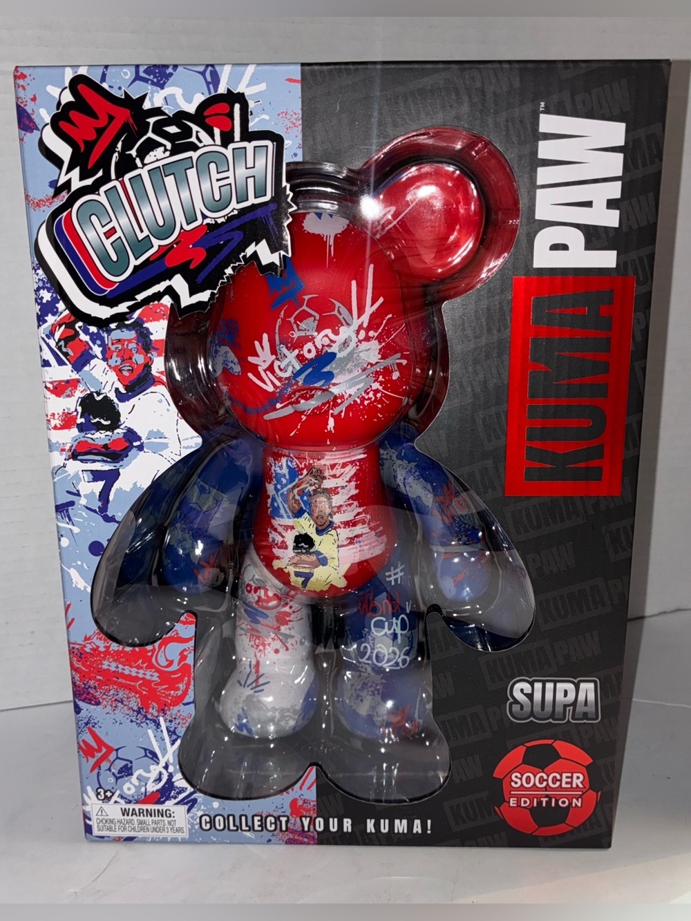 Kuma Paw World Cup Soccer Edition Designer Figure Collectible Hard To Find